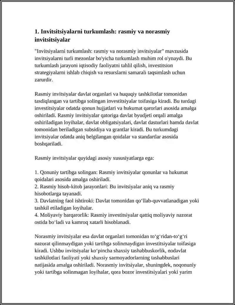 INVITSITSIYALARNI TURKUMLASH 3