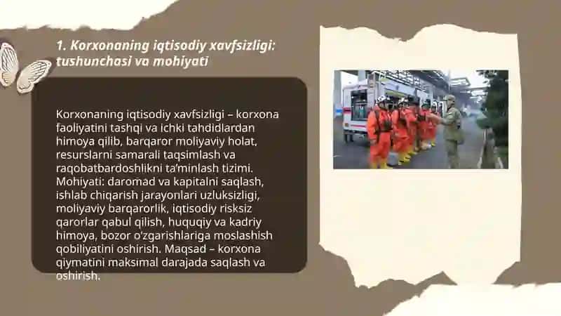 Korxonaning iqtisodiy xavfsizligi 3