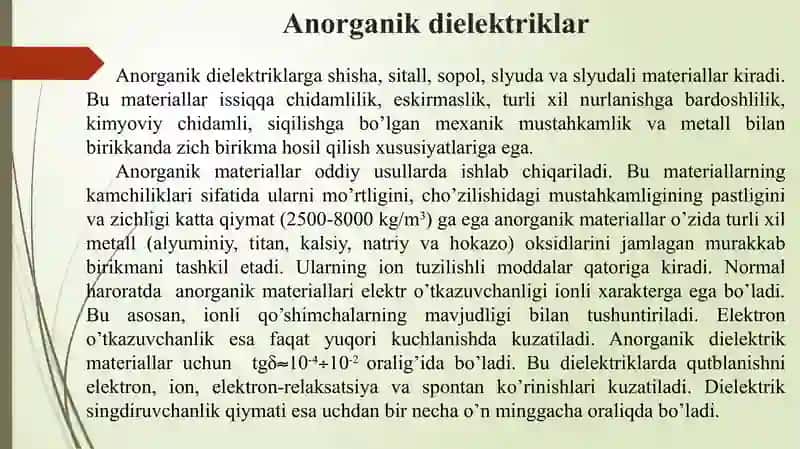 Anorganik dielektriklar 3
