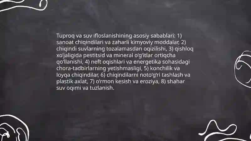 Tuproq va suv tozaligi 3