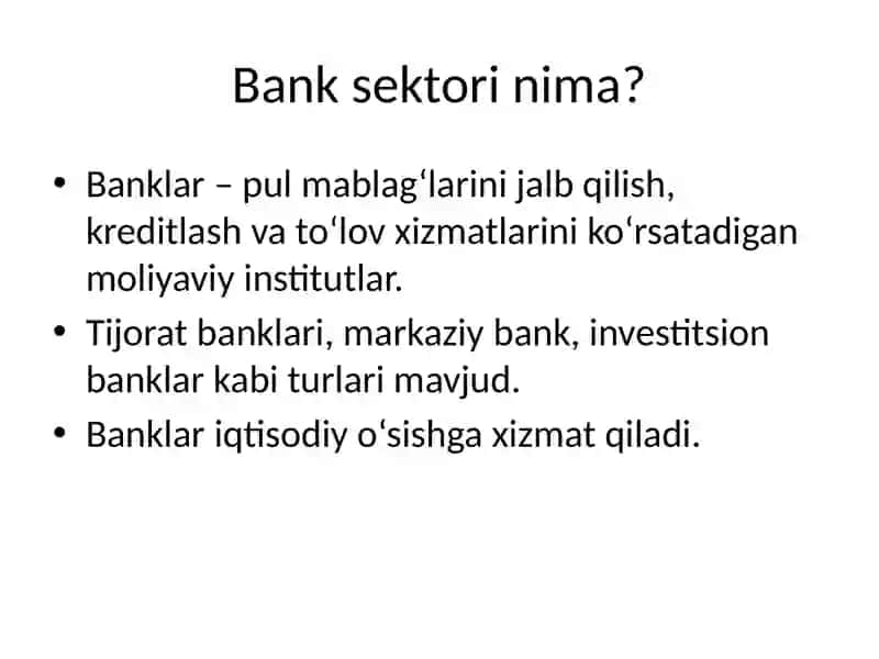 Bank sektori va moliya siyosati 3