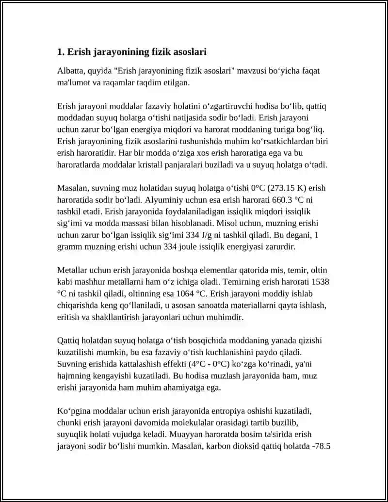 ERISH JARAYONI VA ERISH ISSIQLIGI 3