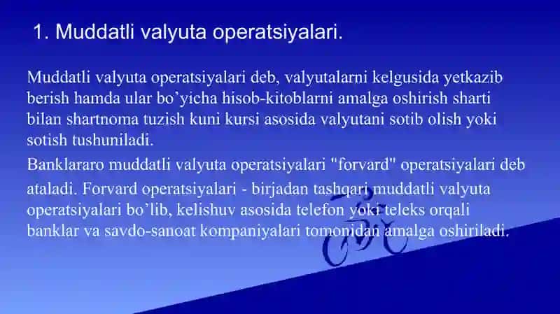 O’zbekistinda muddatli valyuta operatsiyalari 3
