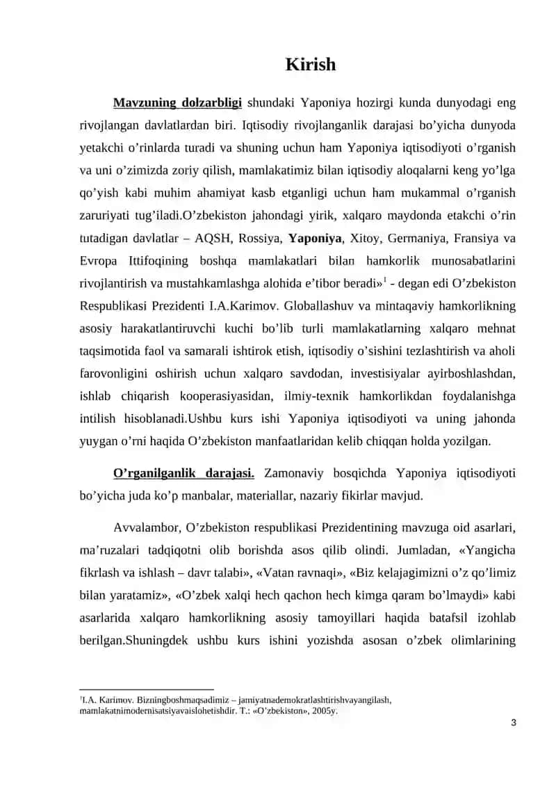 Yaponiya iqtisodiyoti va uning jahon iqtisodiyotida tutgan o'rni 3