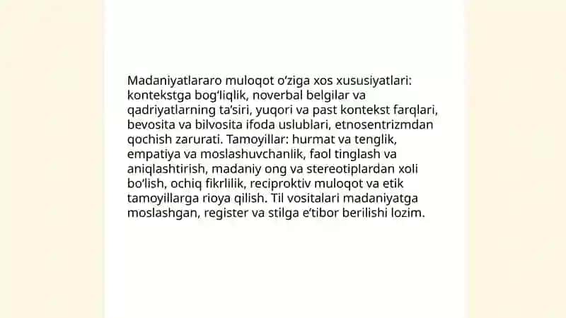 Madaniyatlararo muloqot 3
