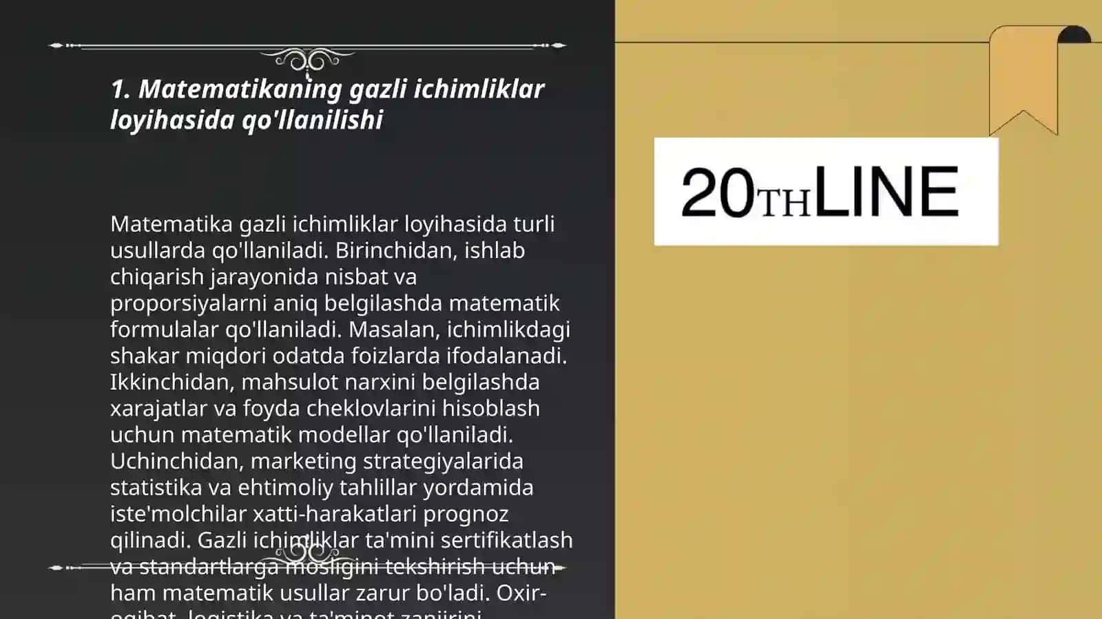 LOYIHA ISHI GAZLI ICHIMLIKLAR 3