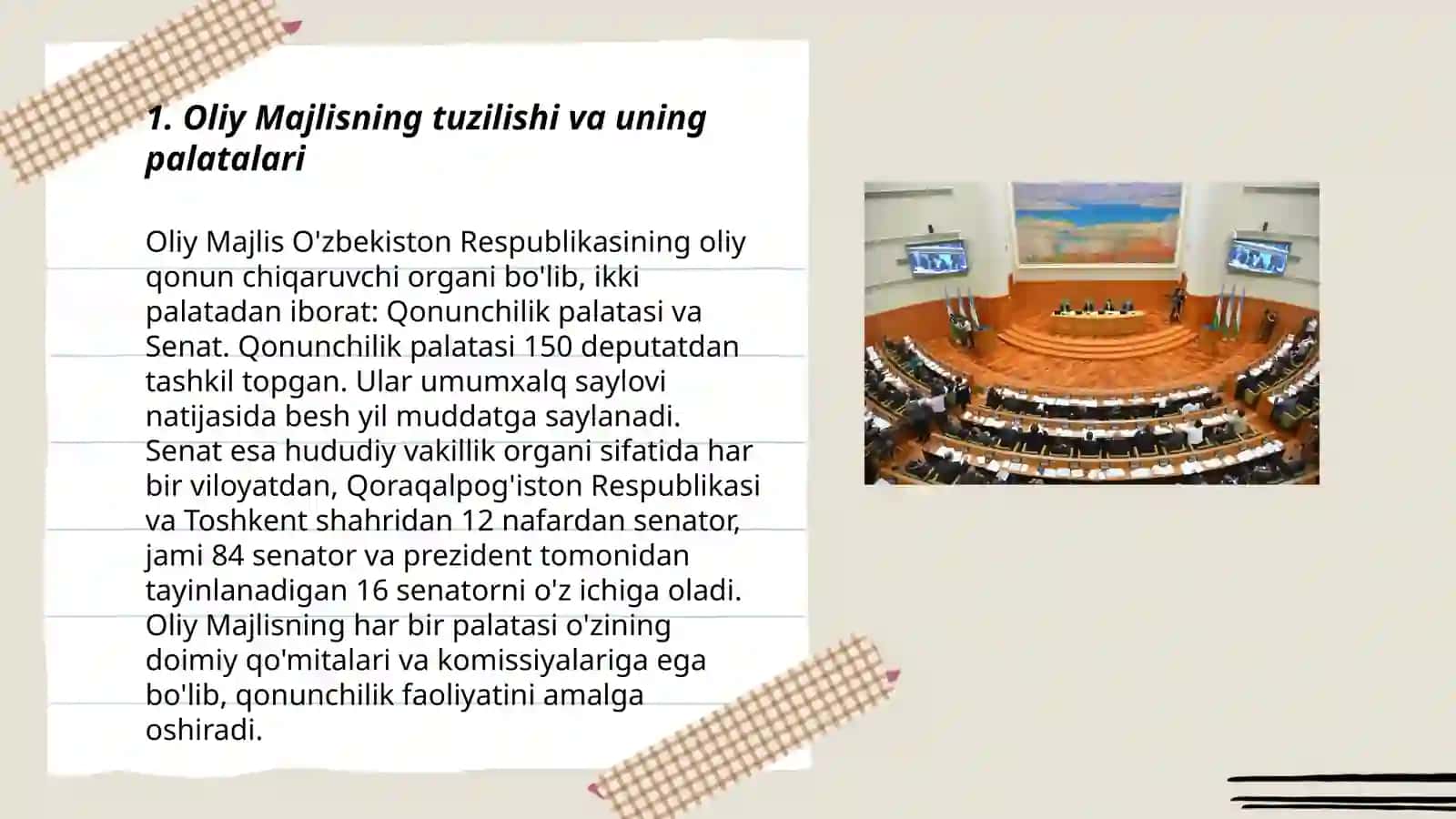 Oliy Majlisning tuzilishi va uning palatalari 3