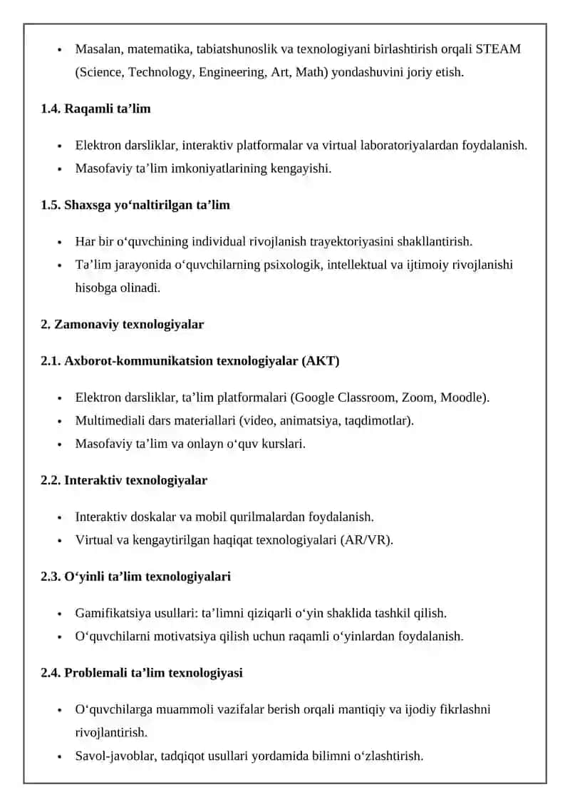 Boshlang‘ich maktabda pedagogic jarayonning zamonaviy tendensiyalari va texnalogiyalari 3