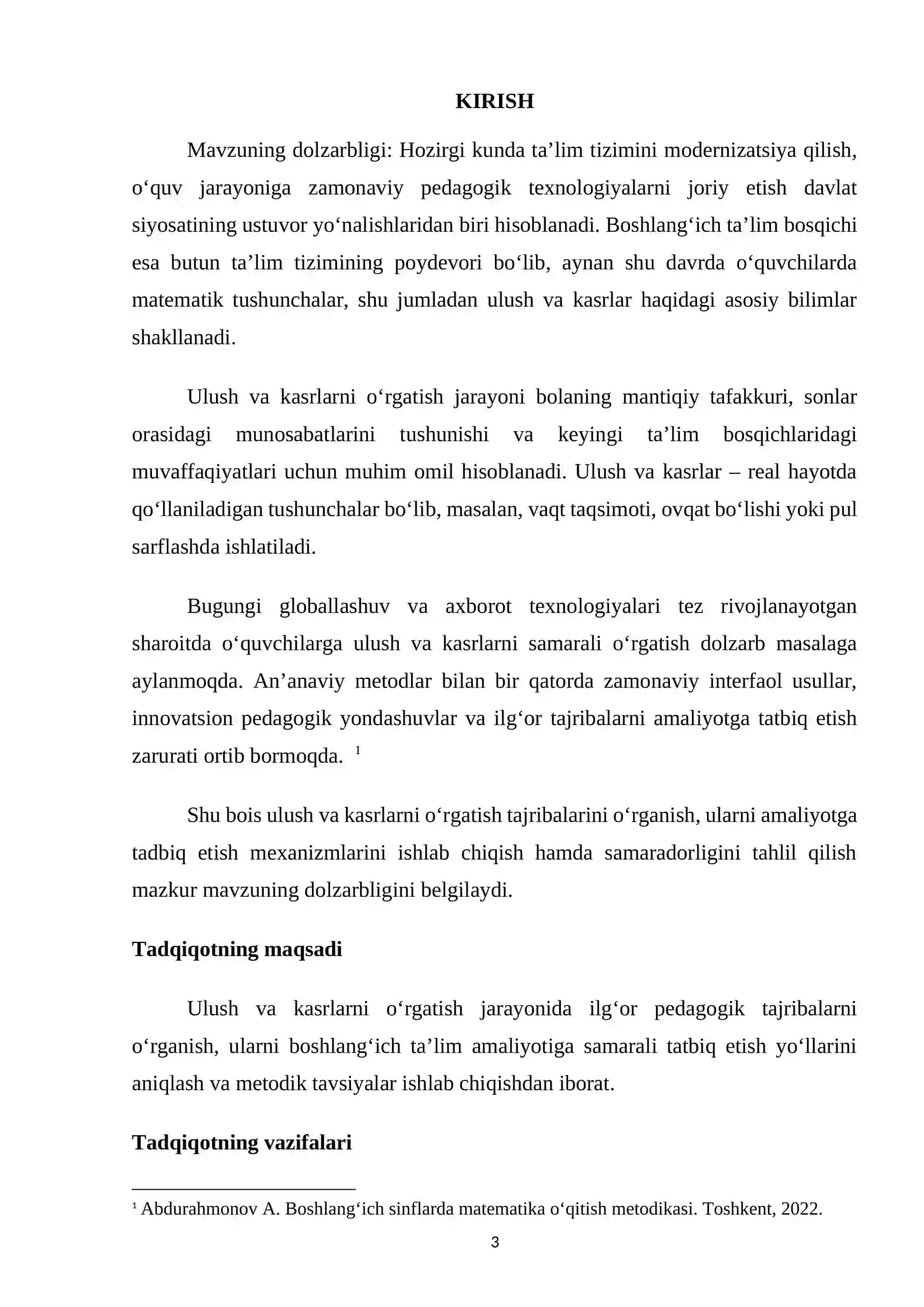 MAVZU: “BOSHLANG'ICH SINFLARDA ULUSH VA KASRLARNI O‘RGANISH”. 3