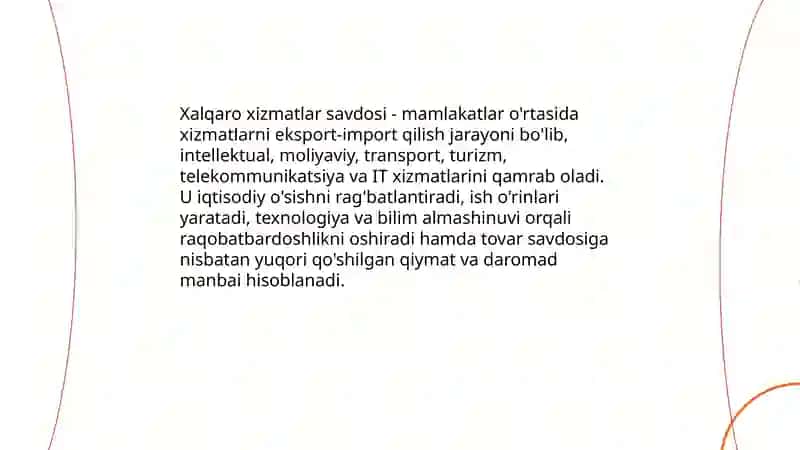 Xalqaro xizmatlar savdosi 3