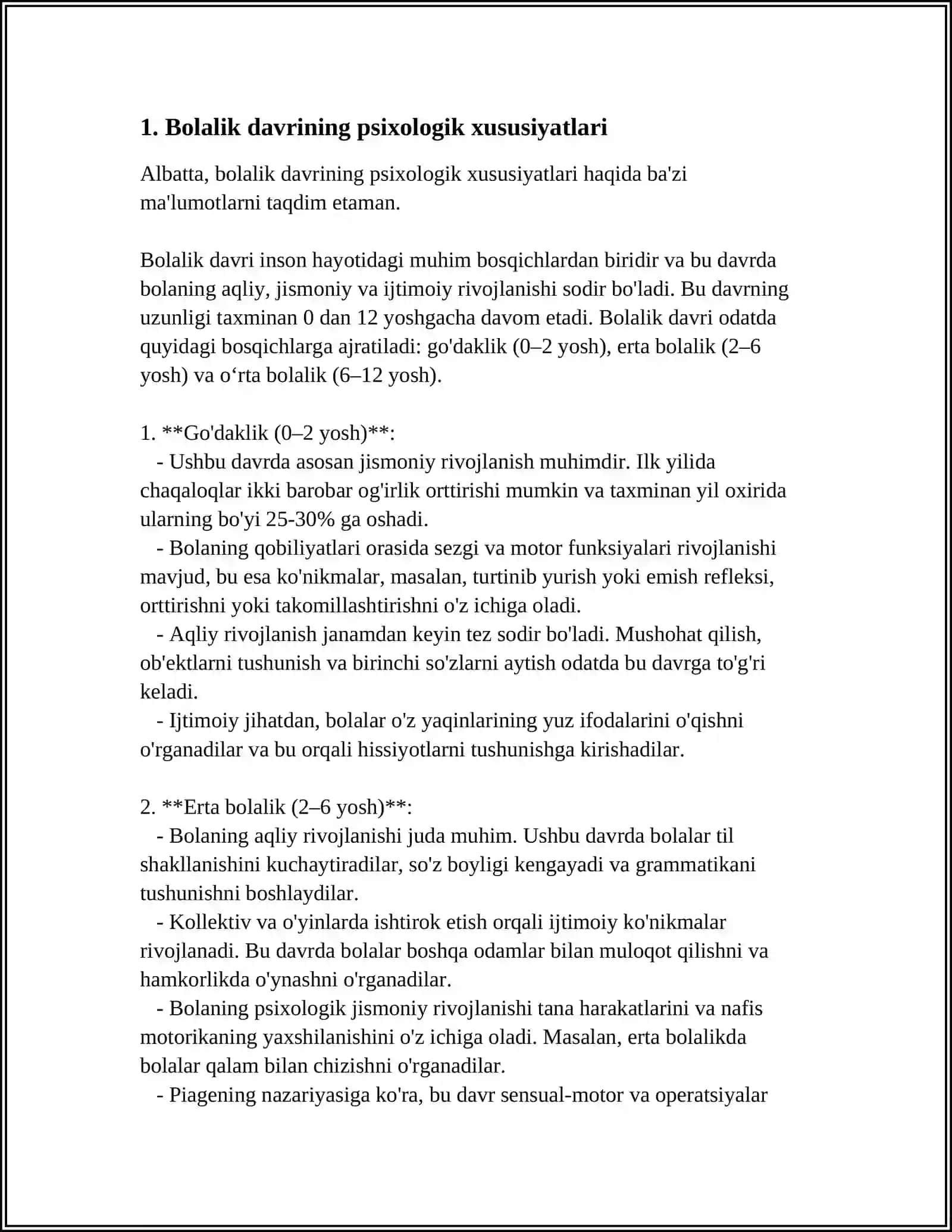 ILK BOLALIK MAVZUSIDA MUSTAQIL ISH 3