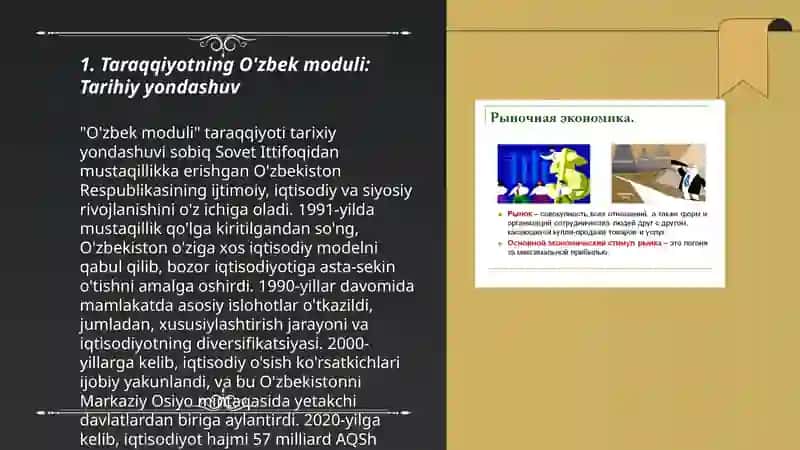 Taraqqiyotning O'zbek moduli: Tarihiy yondashuv 3