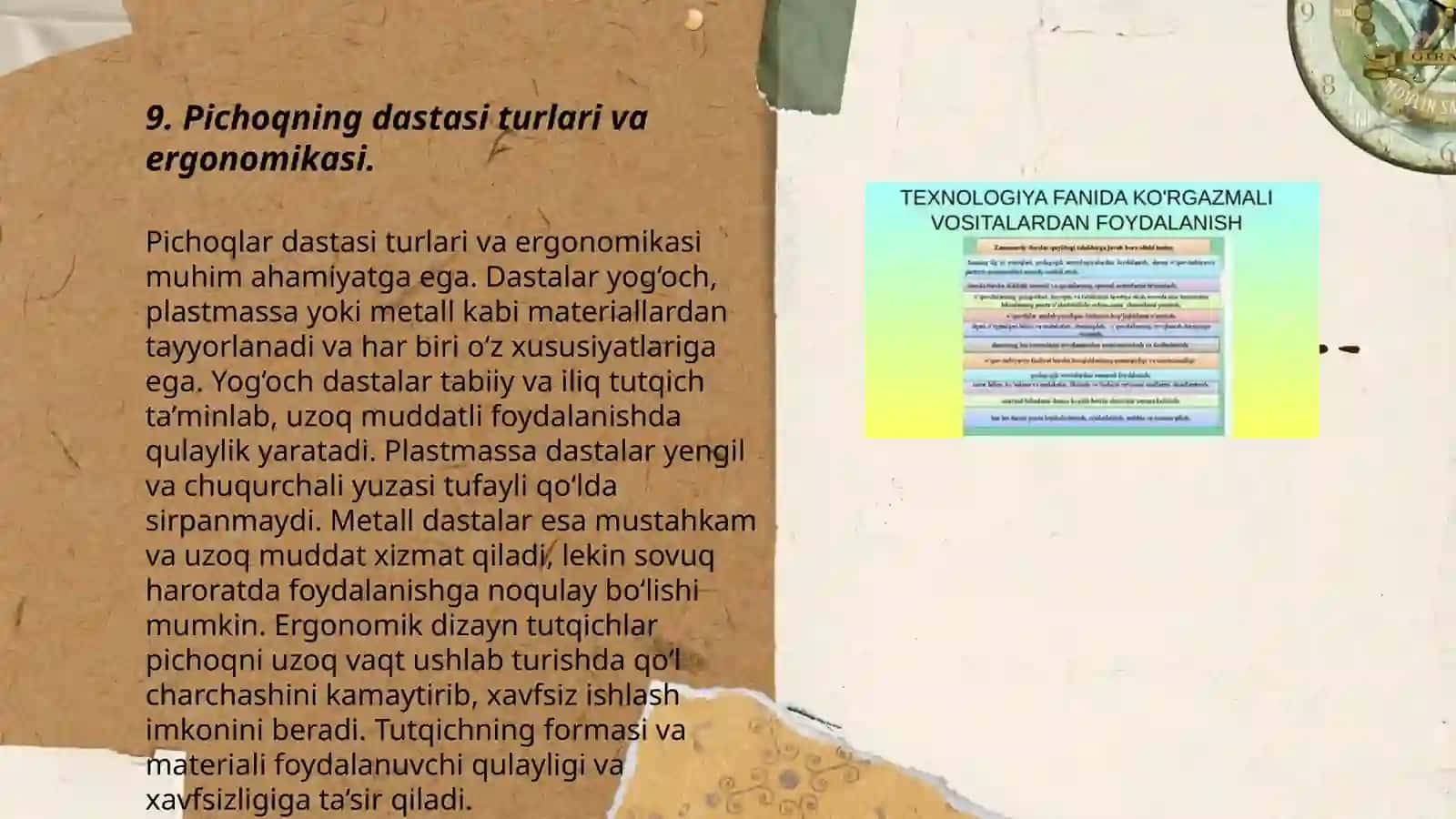 Texnologiya darslarida ko'rgazmalilik metodi 3
