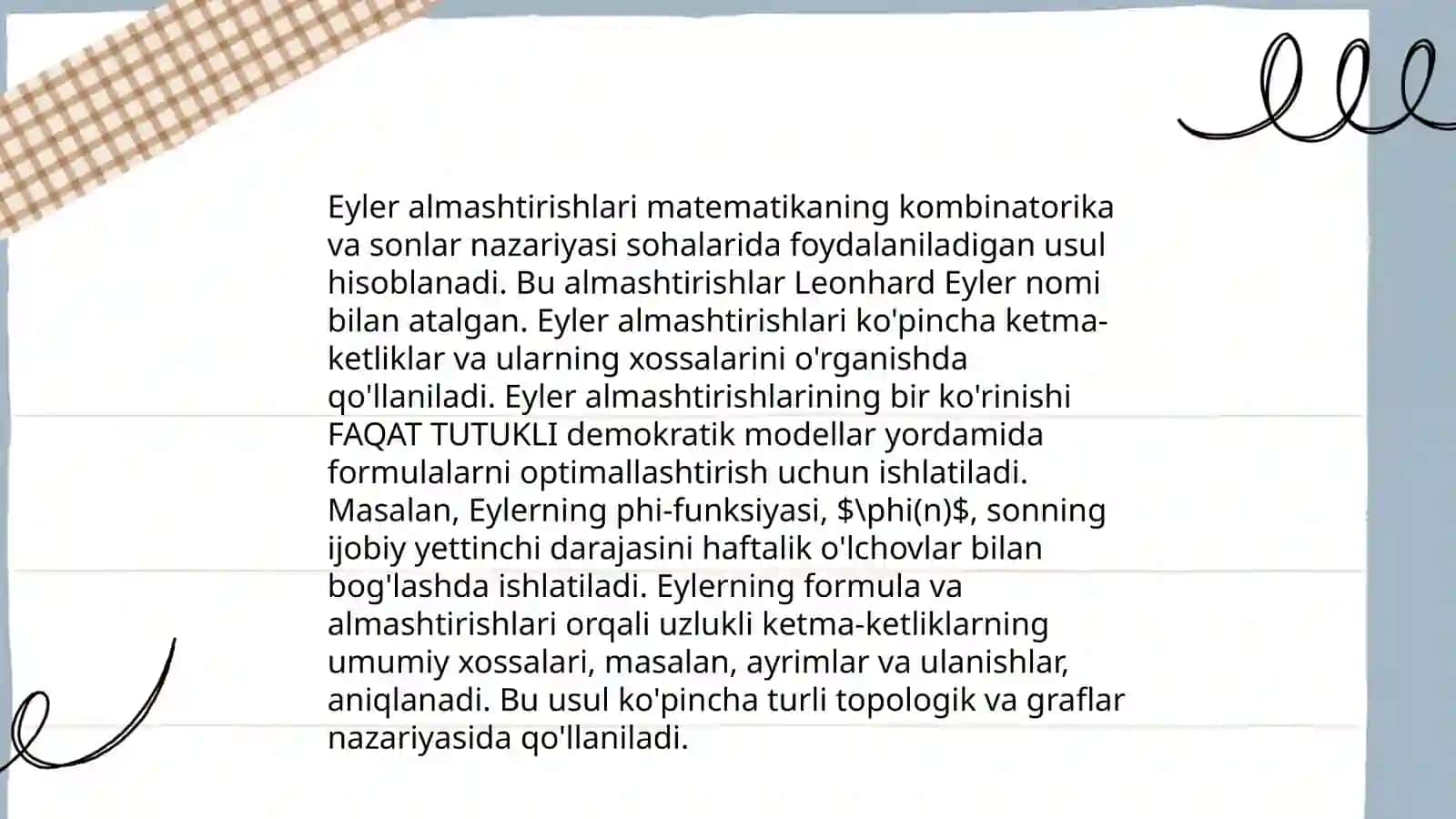 Eyler almashtirishlari 3