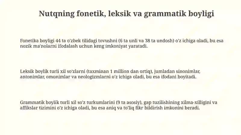 Nutqning boyligi va jo'yaliligi 3