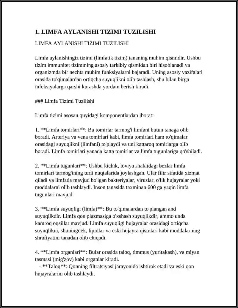 LIMFA AYLANISHI TIZIMINI OʻRGANISH 3