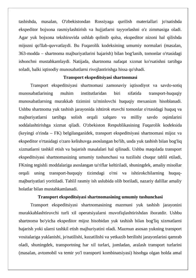 Transport ekspeditsiyasi shartnomasi 3
