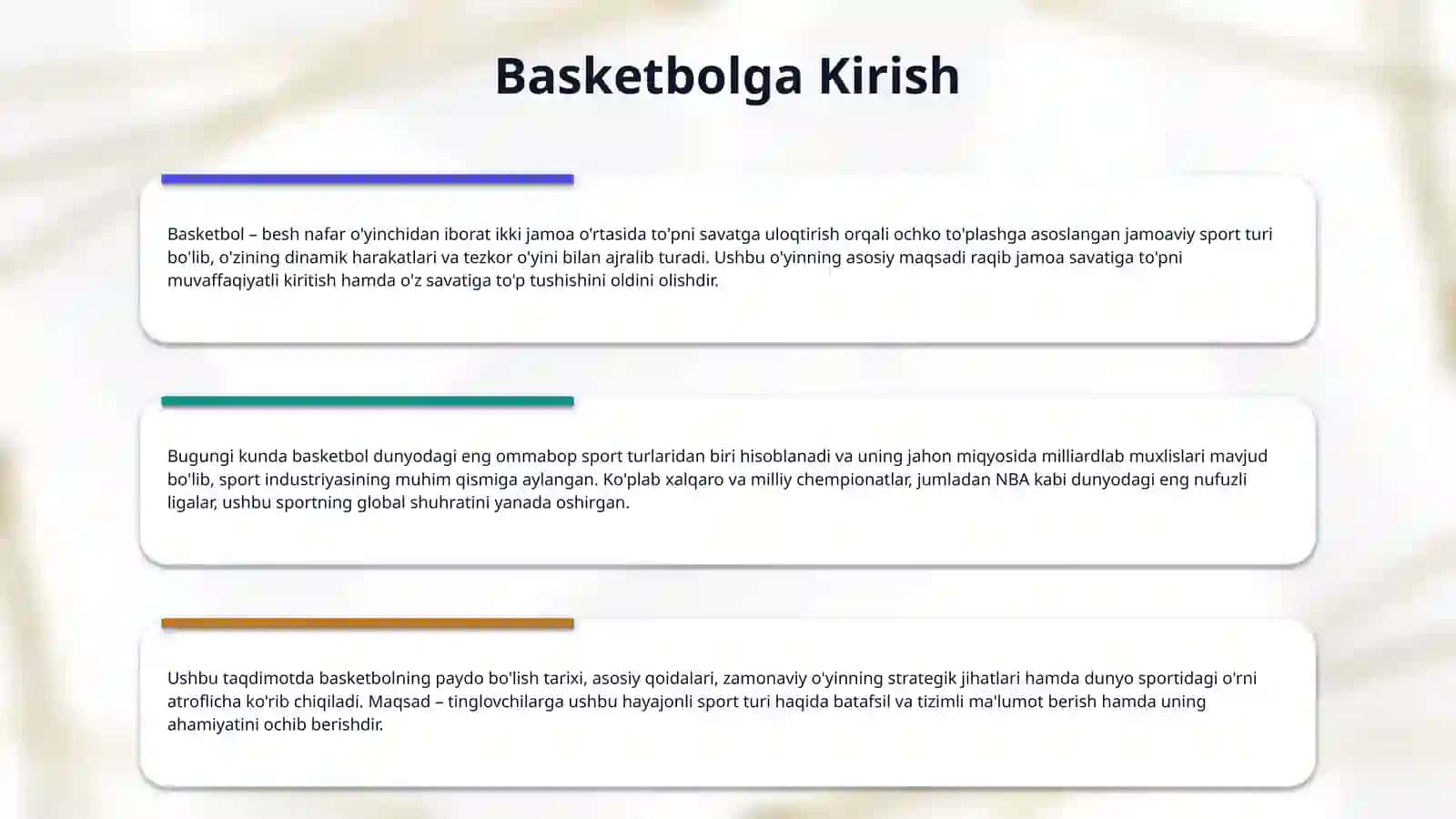 Mavzu:Basketbol sport turi 3