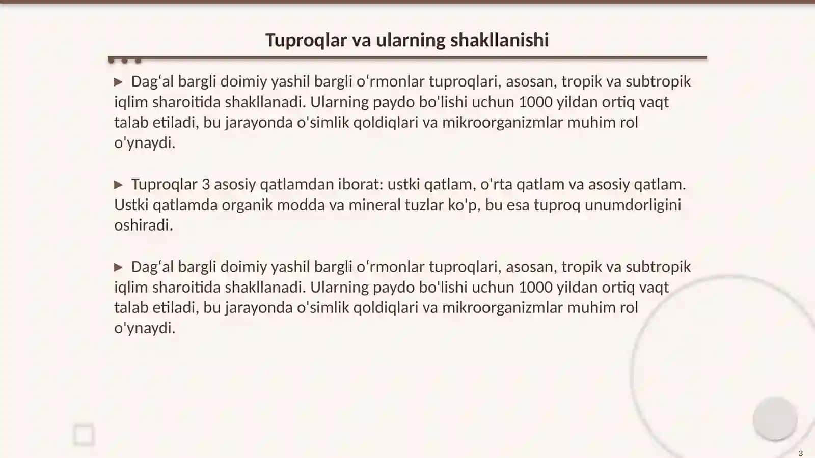 Dagʻal bargli doimiy yashil bargli oʻrmonlar tuproqlari 3