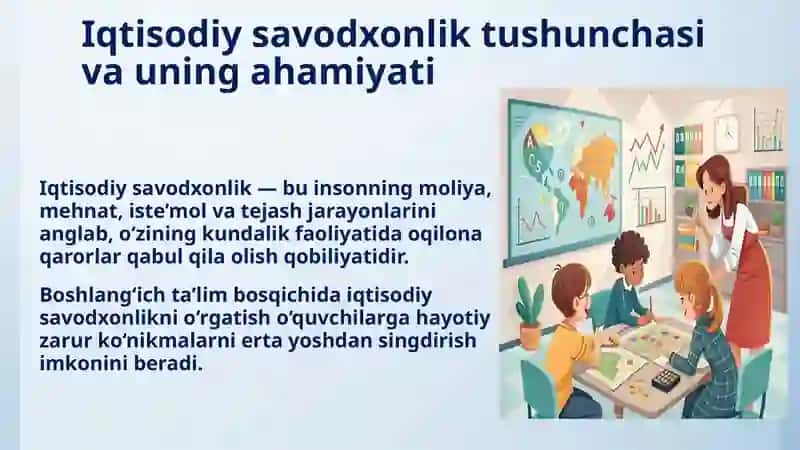 Boshlang’ich sinfda iqtisodiy tarbiya 3