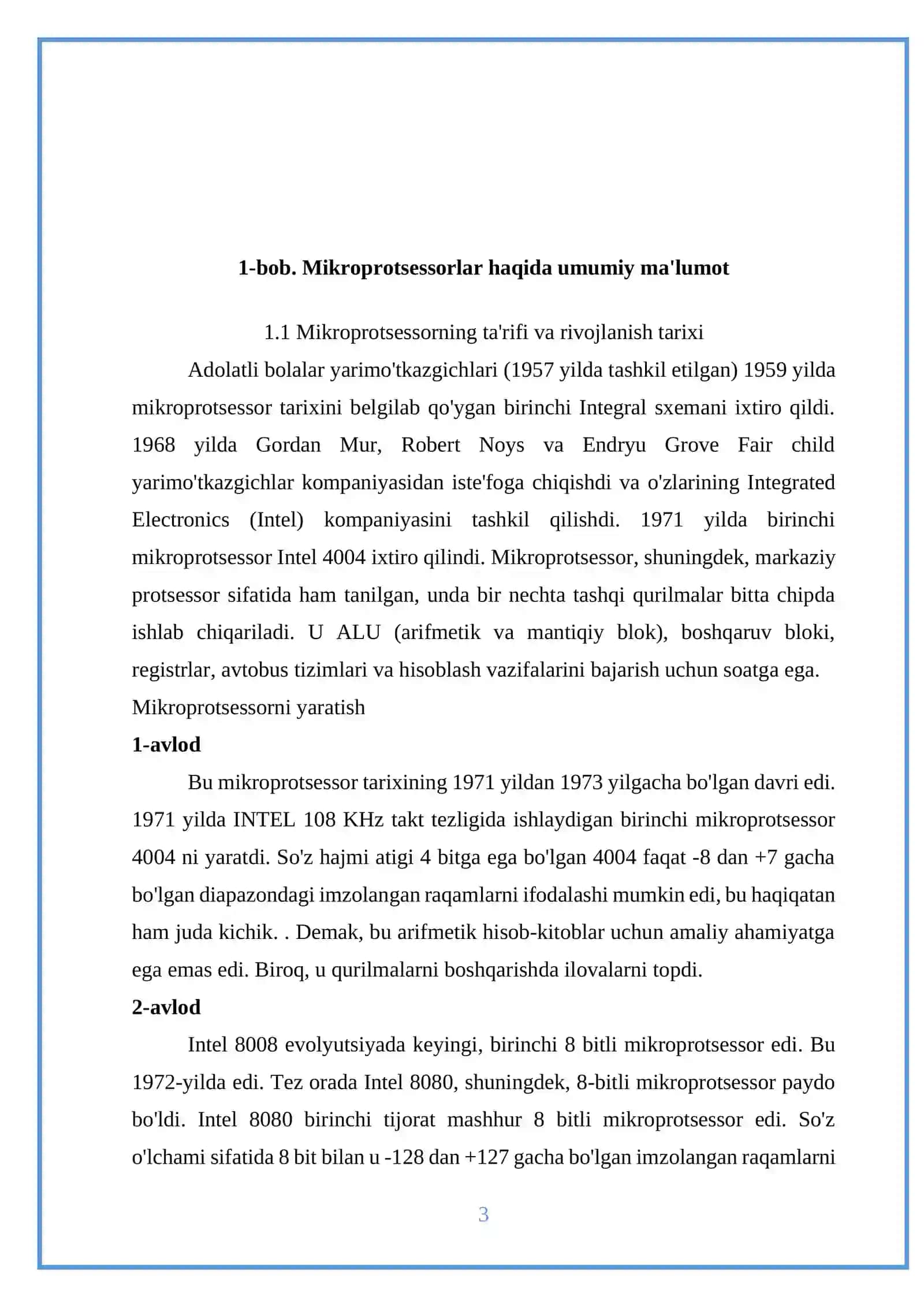 Mikroprotsessor tizimi tushunchasi 3