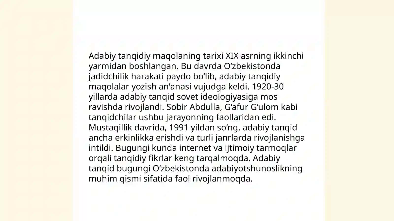 Adabiy-tanqidiy maqola janri 3