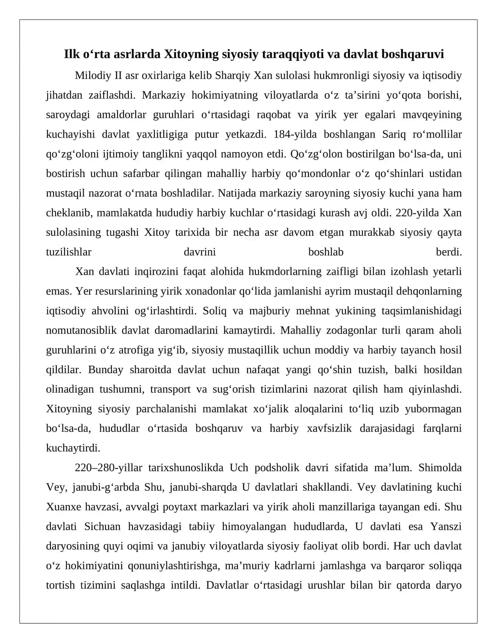 Ilk o‘rta asrlarda Xitoy 3