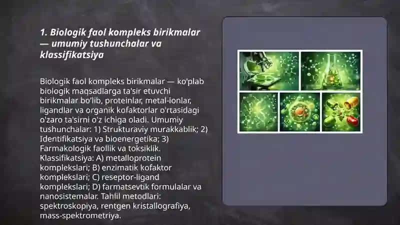 Biologik faol kompleks birikmalar 3