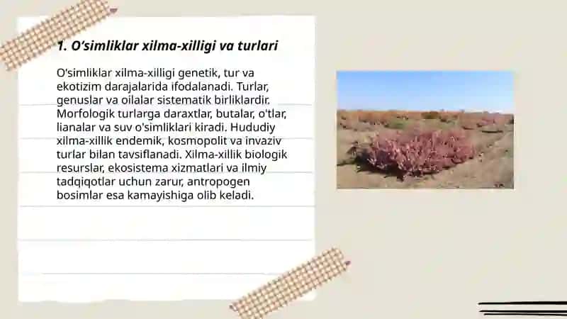 Oʻsimliklar xilma-xilligi va turlari 3
