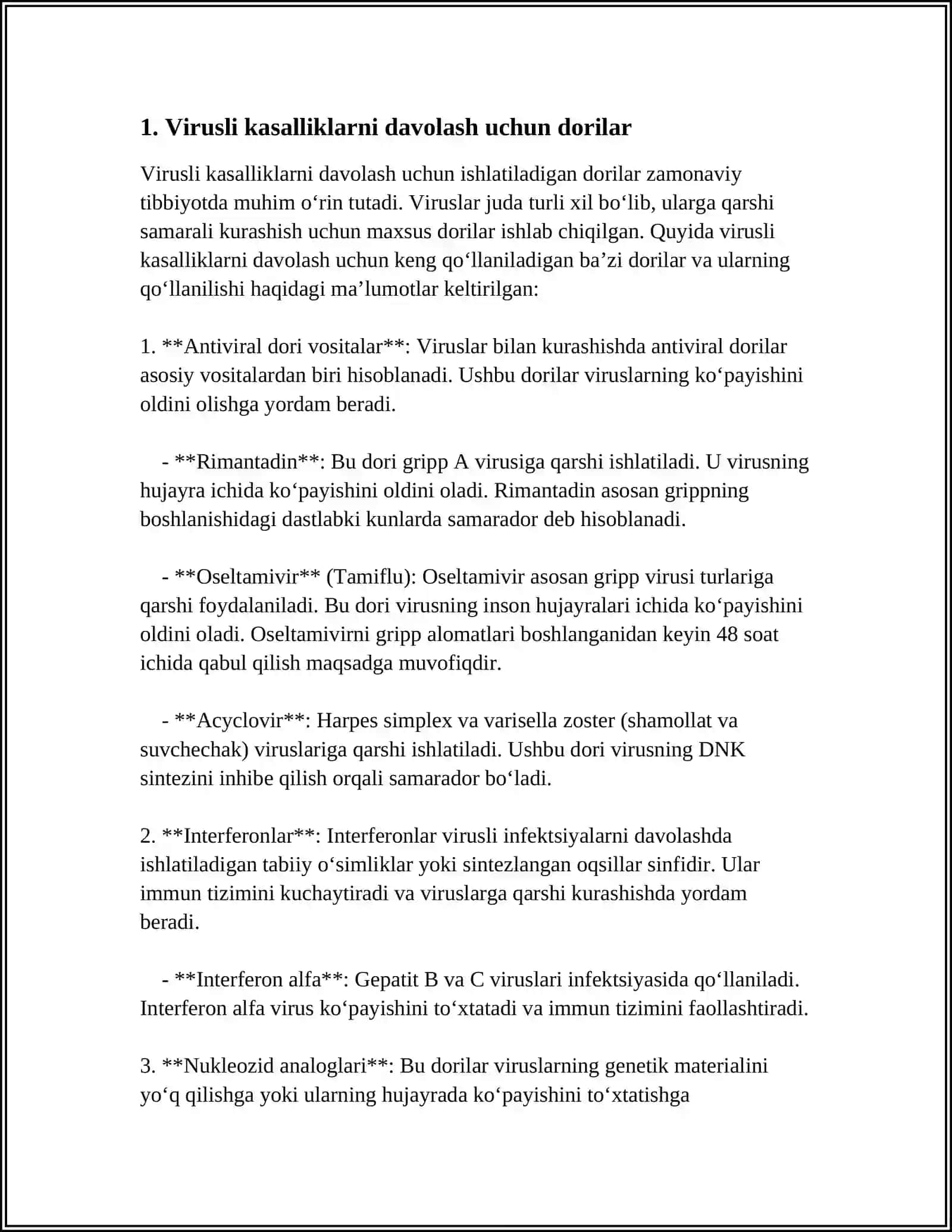 VIRUSLI KASALLIK QO'ZG'ATUVCHI PREPARATLAR 3