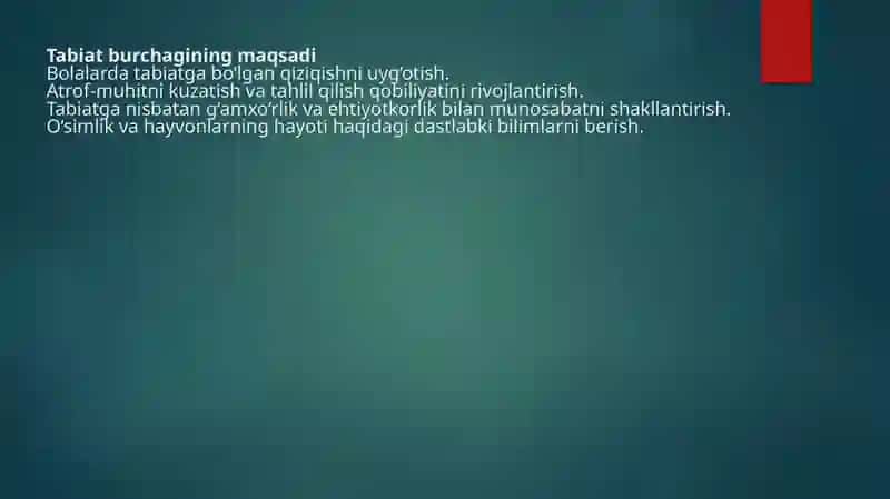 Tabiat burchagi 3