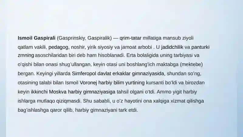 Ismoil Gaspirali hayoti va faoliyati 3