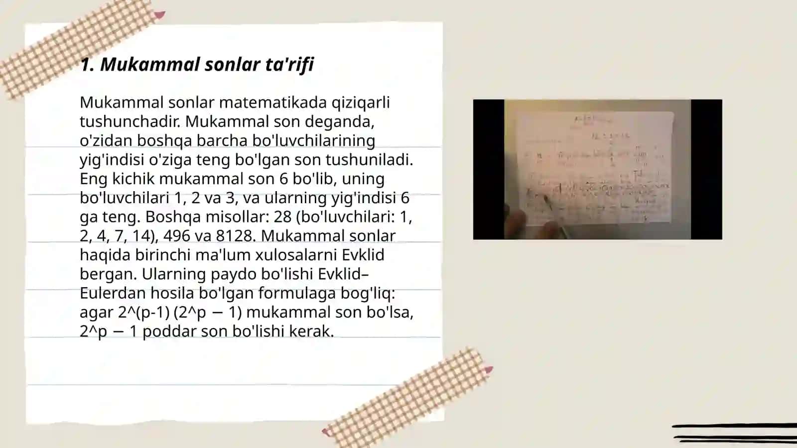 Mukammal sonlar 3