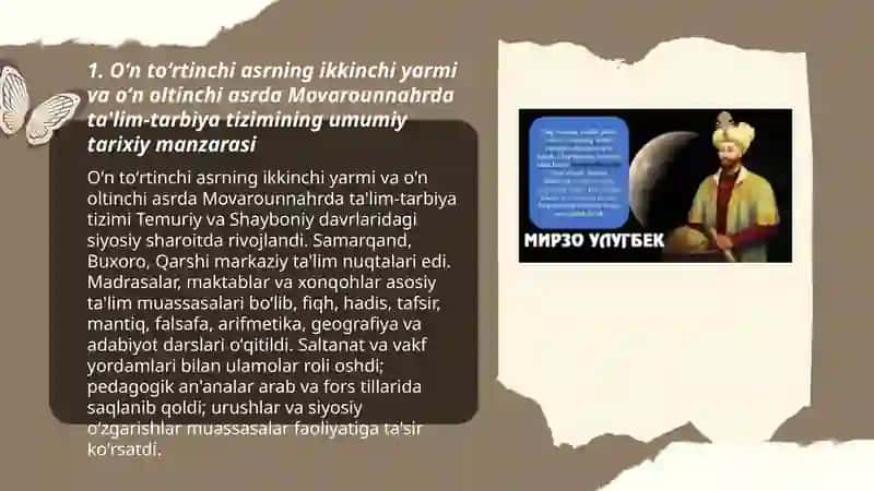 Movarounnahrda Ta'lim-Tarbiya Tizimi Tarixiy Manzarasi 3