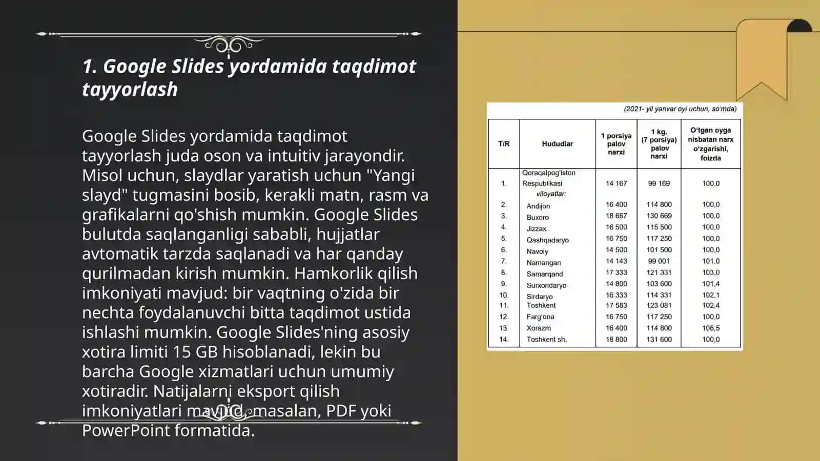 Google Slides yordamida taqdimot tayyorlash 3