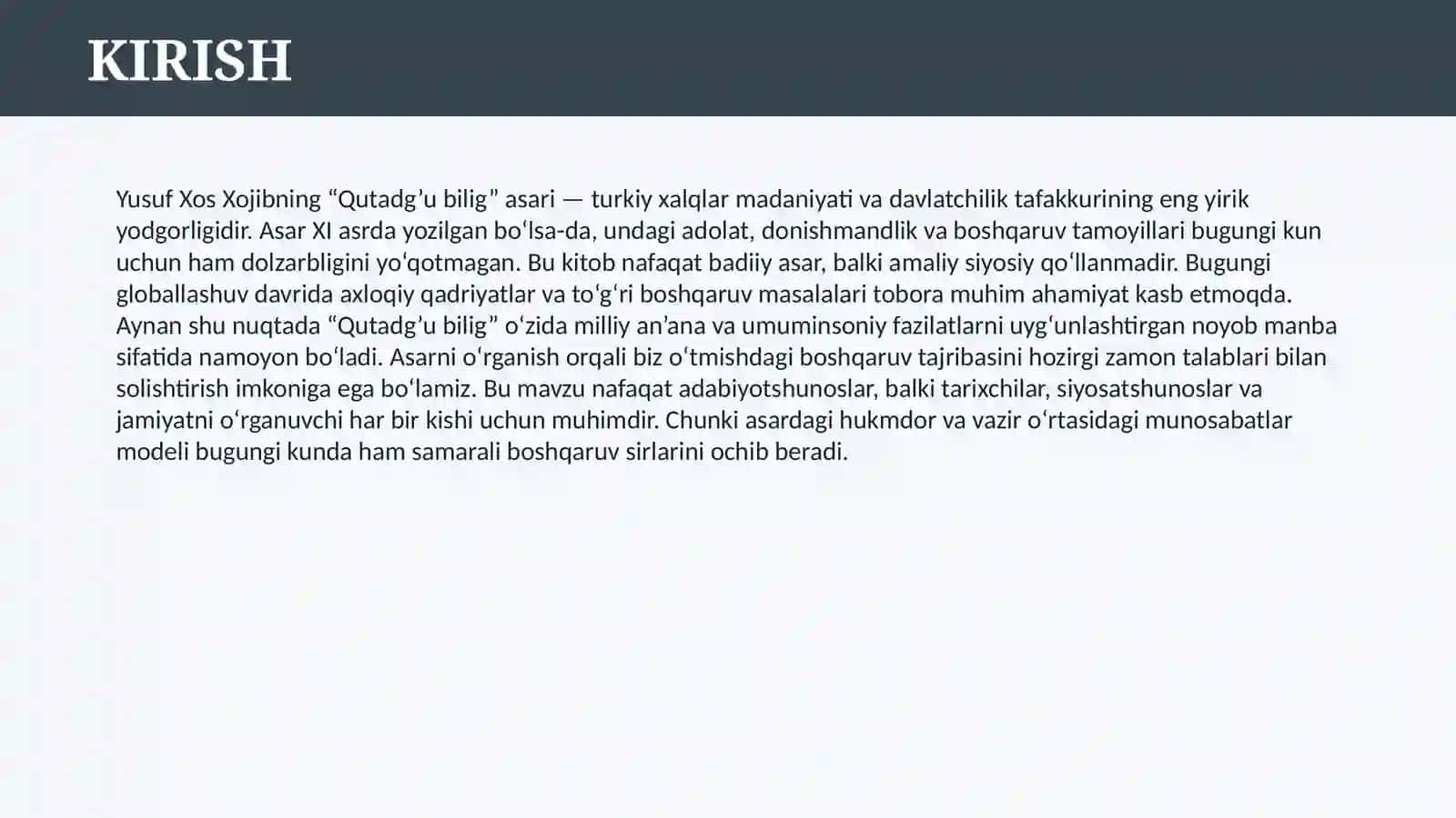 Yusuf Xos Xojib “Qutadg’u bilig” asari 3