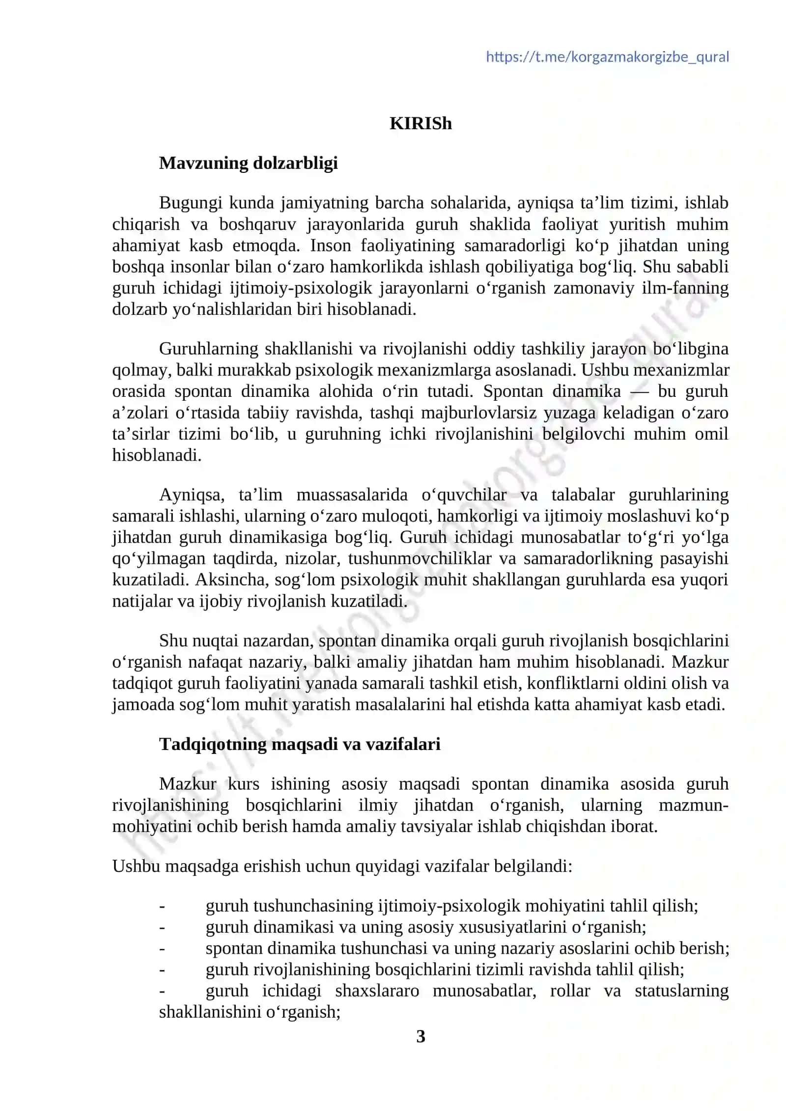Spontan dinamika orqali guruh rivojlanishining bosqichlari 3