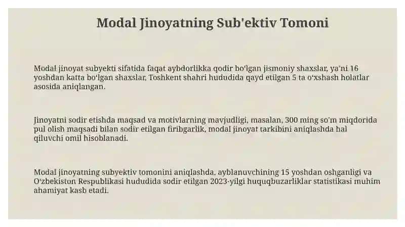 Modal Jinoyat Tushunchasi 3