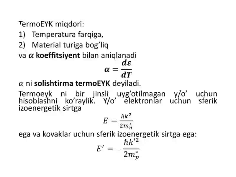 TERMOELEKTR HODISALAR 3