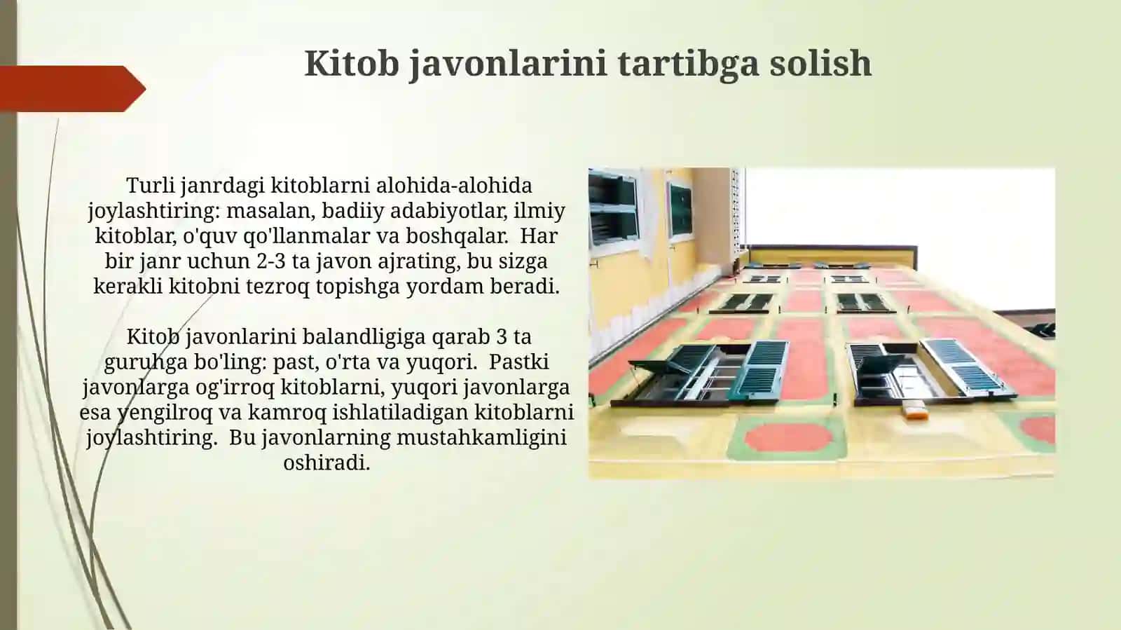 GURUHLARDA TURLI XIL BURCHAK VA JOYLARNI TASHKILLASHTIRISH 3