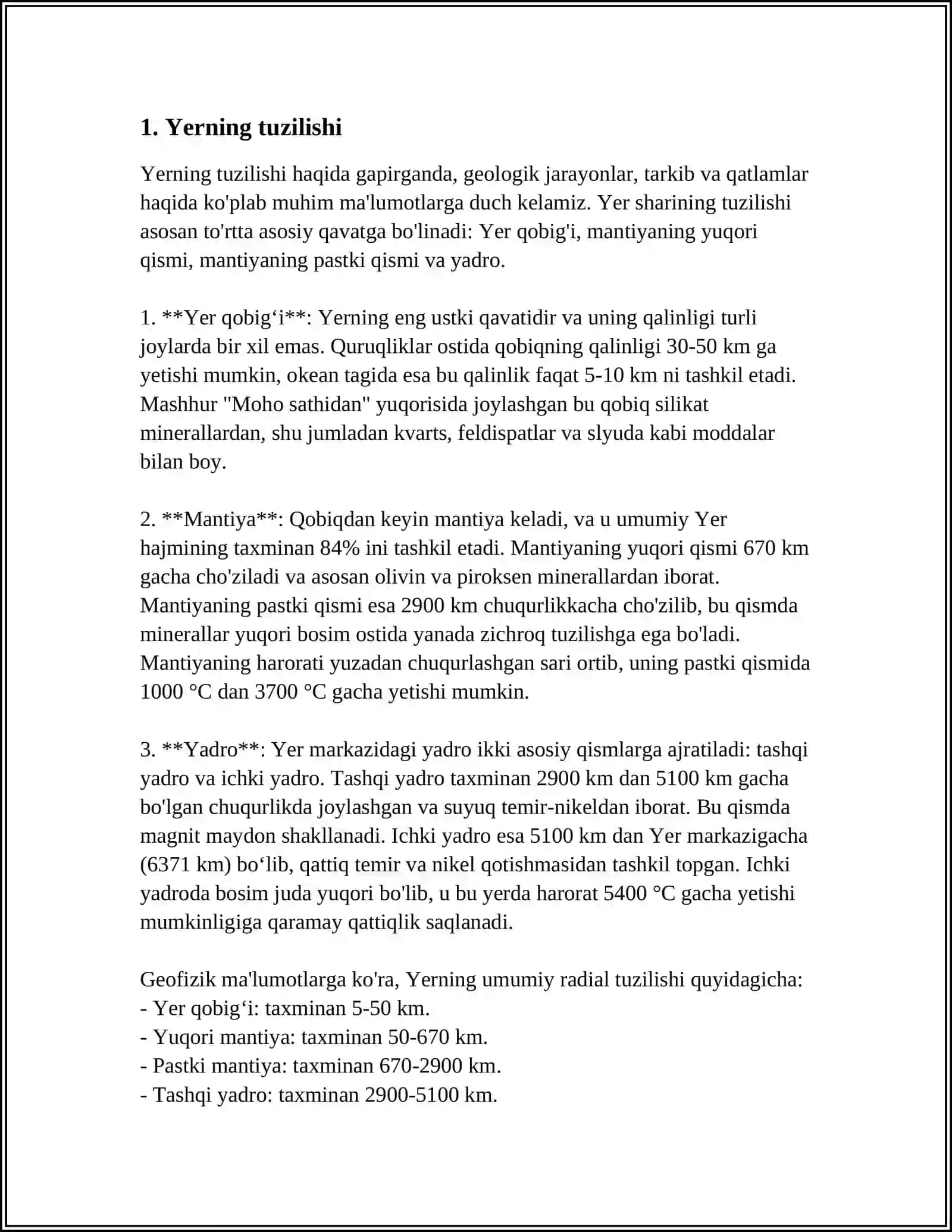 Yerning tuzilishi 3