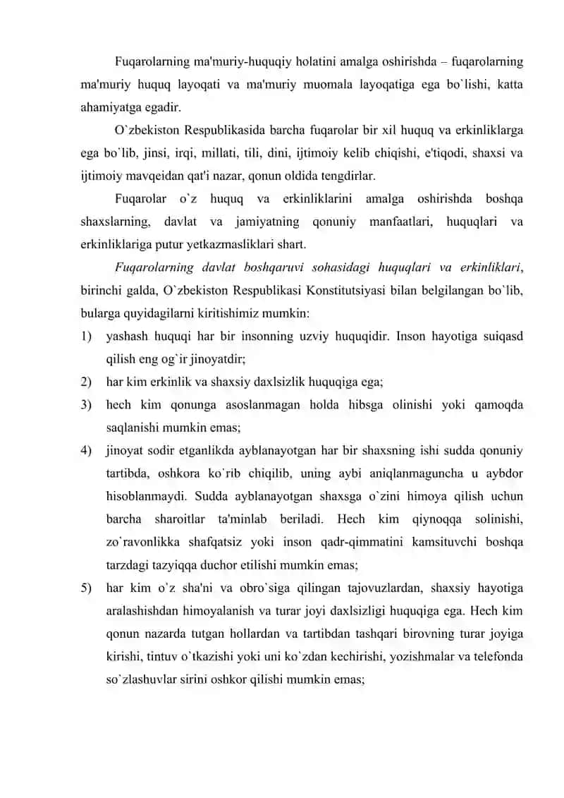 Fuqarolarning ma'muriy-huquqiy holati 3