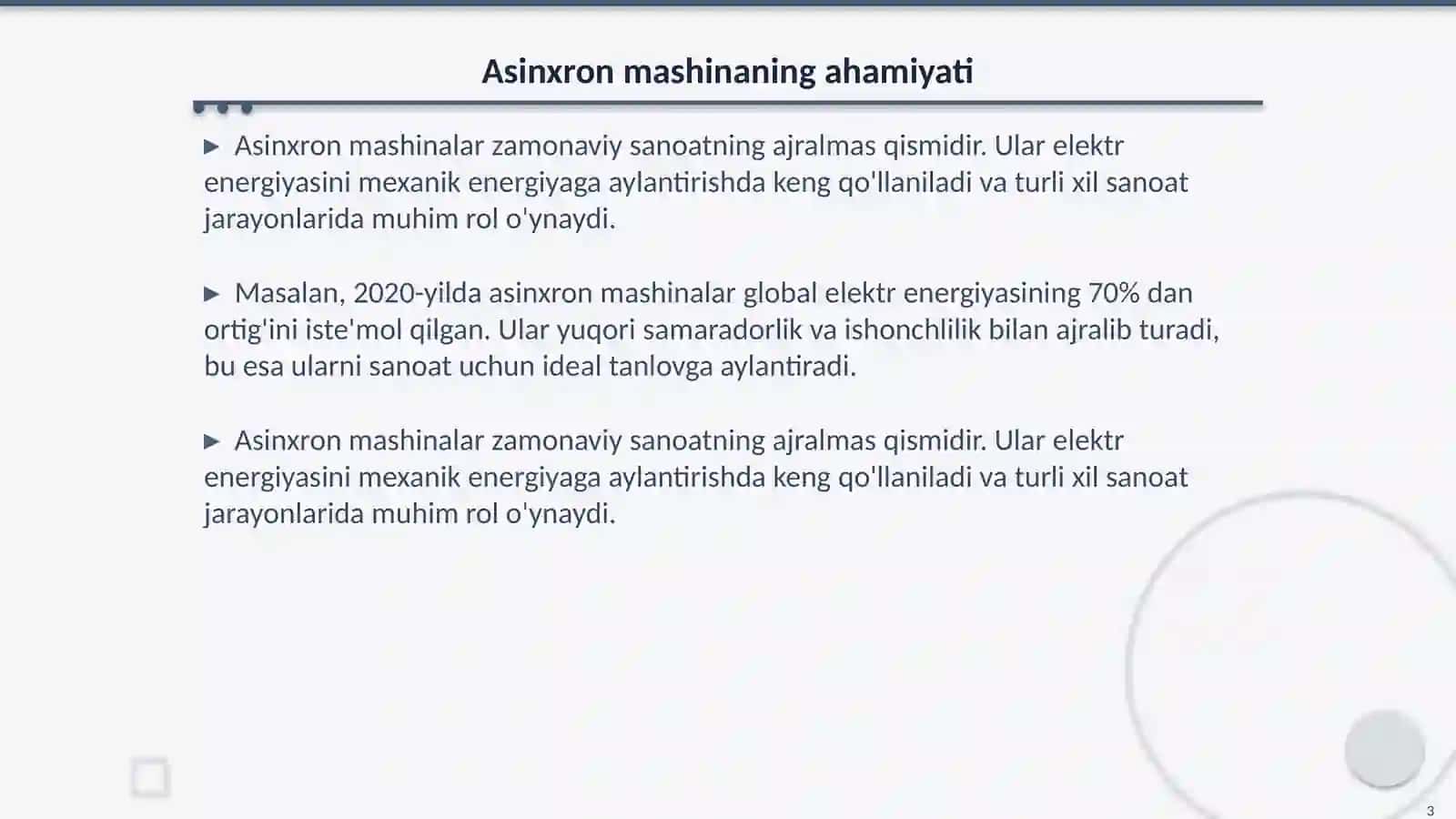 Asinxron mashinaning almashtirish sxemasi 3