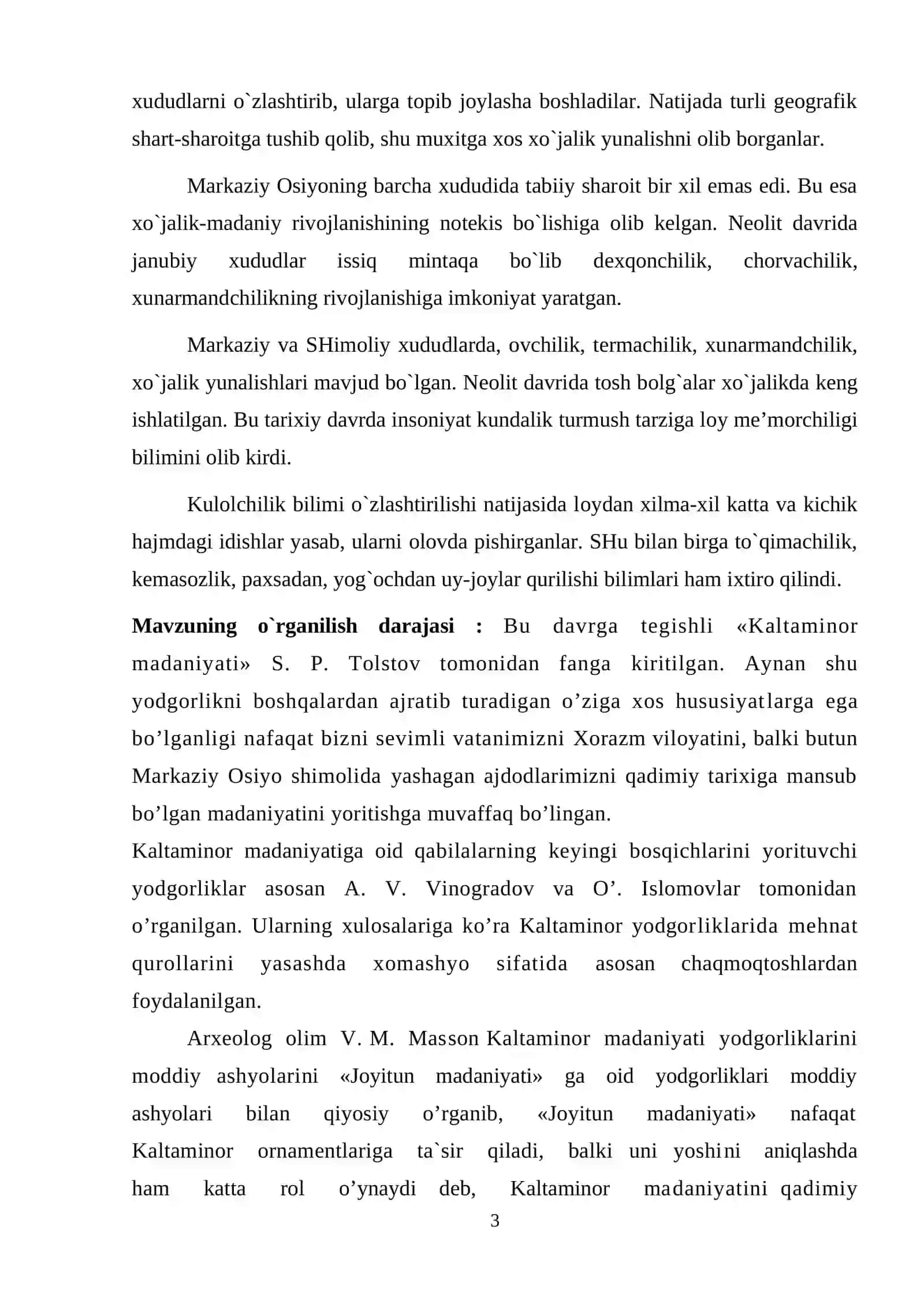 Neolit davri yodgorliklarining o’rganilishi 3