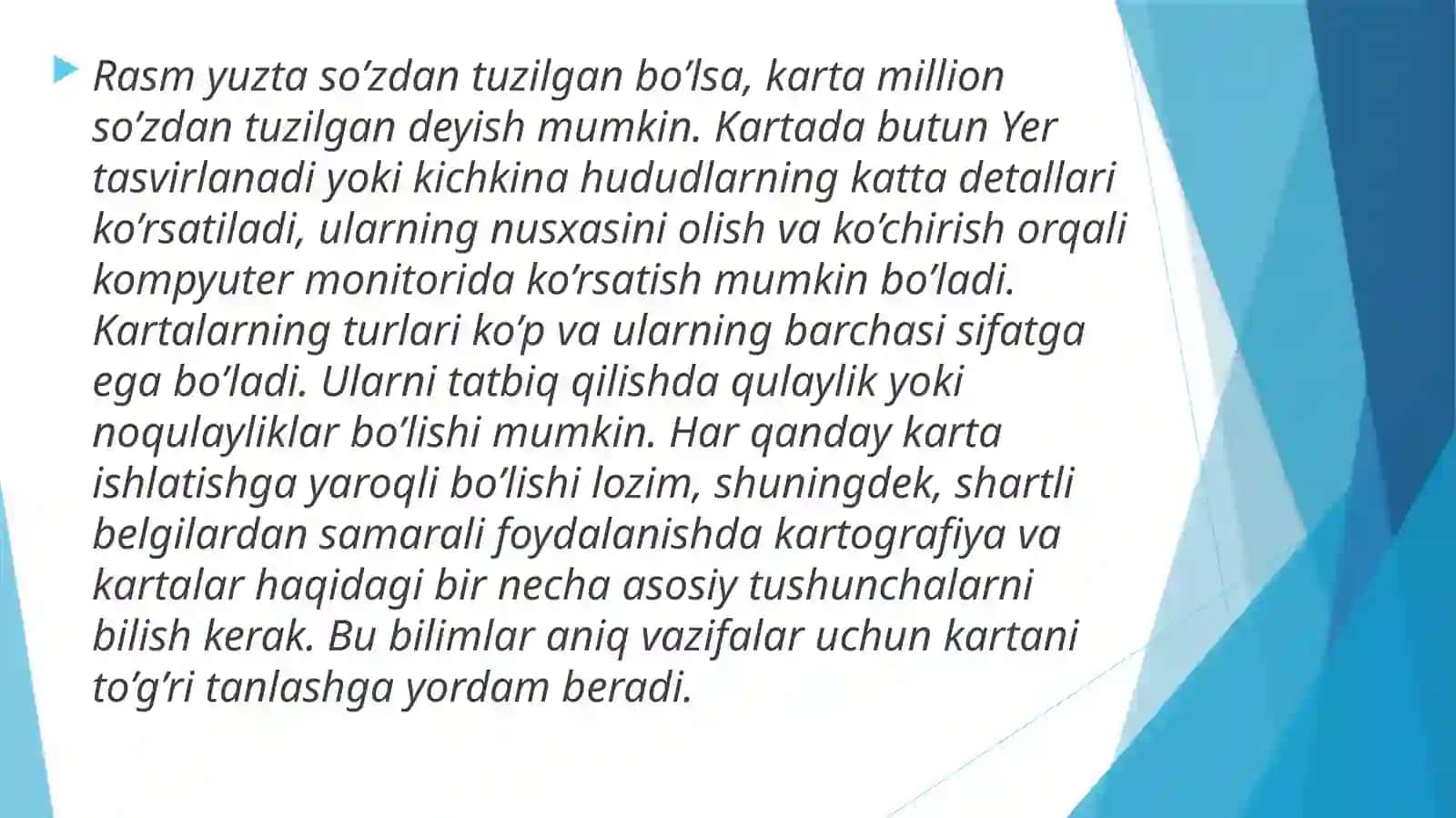 Kartografik proyeksiyalarning turlari 3