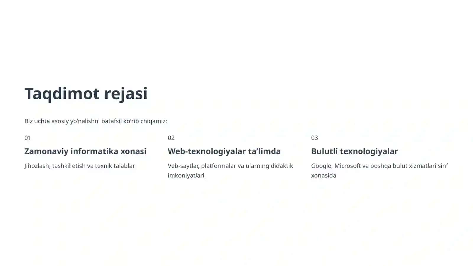 Zamonaviy Informatika va Axborot Texnologiyalari Xonasi 3