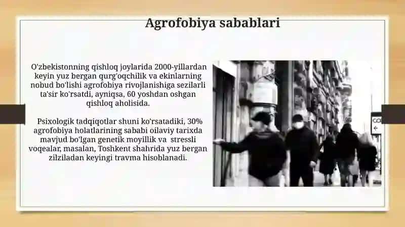 Agrofobiya va talvasa 3