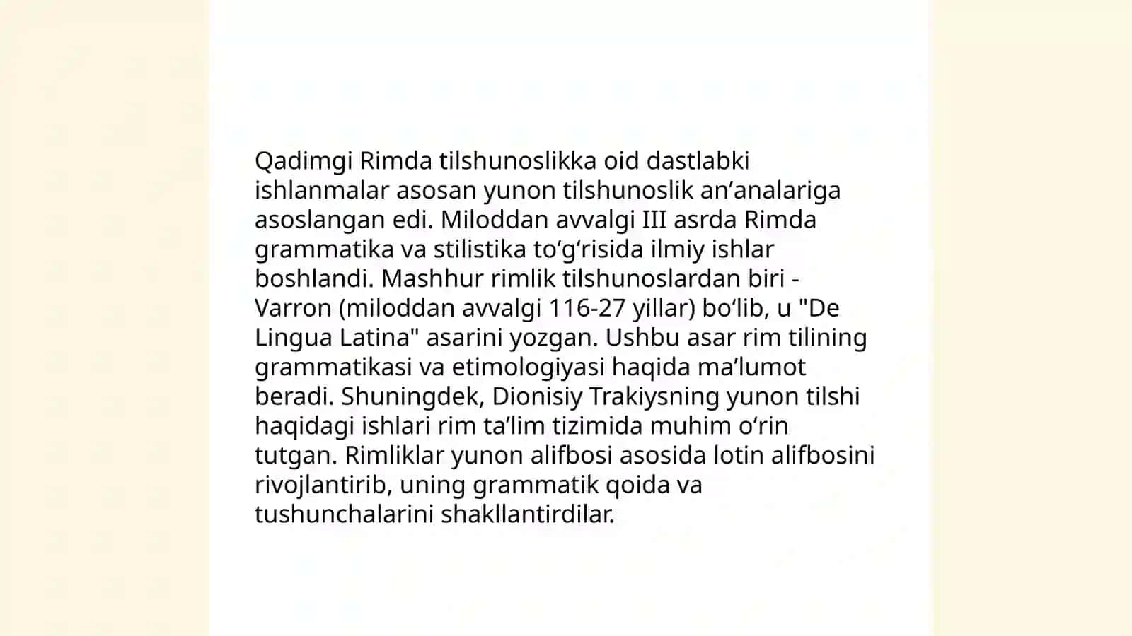 Qadimgi Rim tilshunoslik fani tarixi 3
