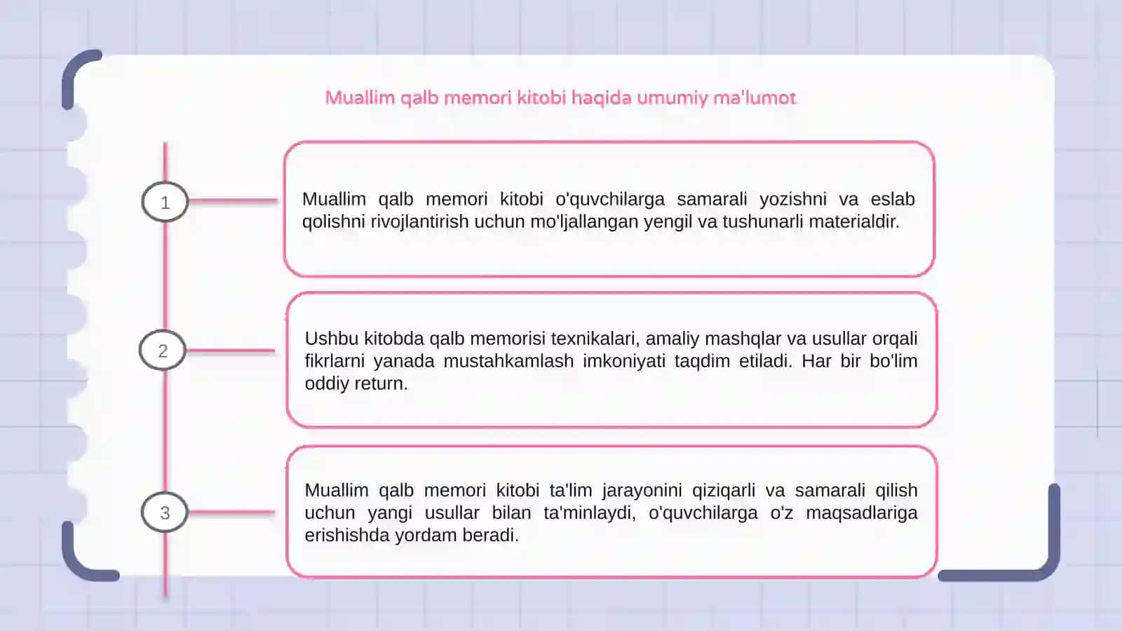 Muallim qalb memori kitobi tahlili 3
