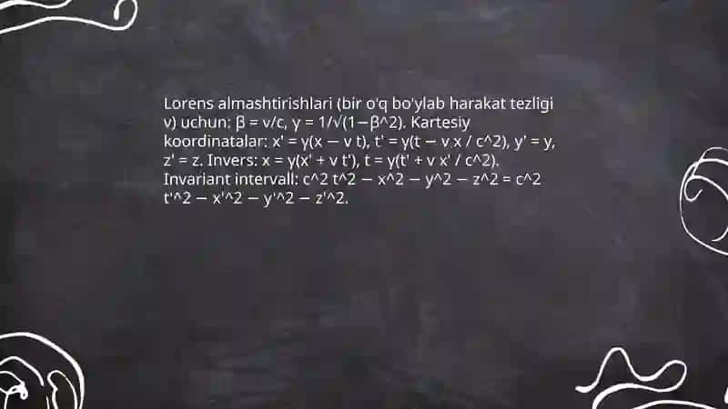 Lorens almashtirishlari 3